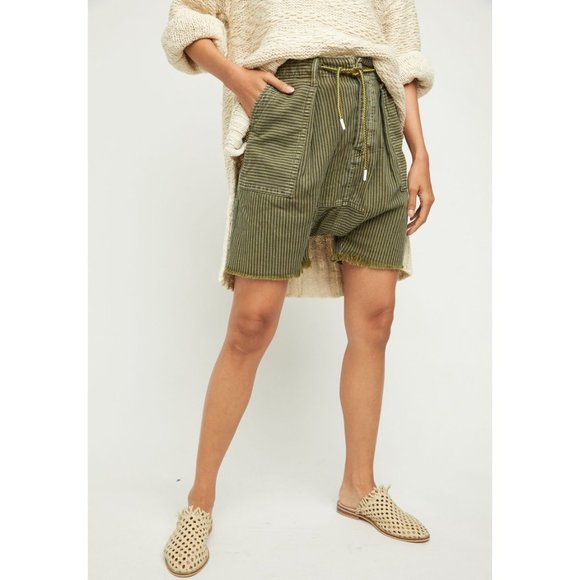Free People Pants - NWT Free People Easy Rider Harem Short / Olive Sparrow